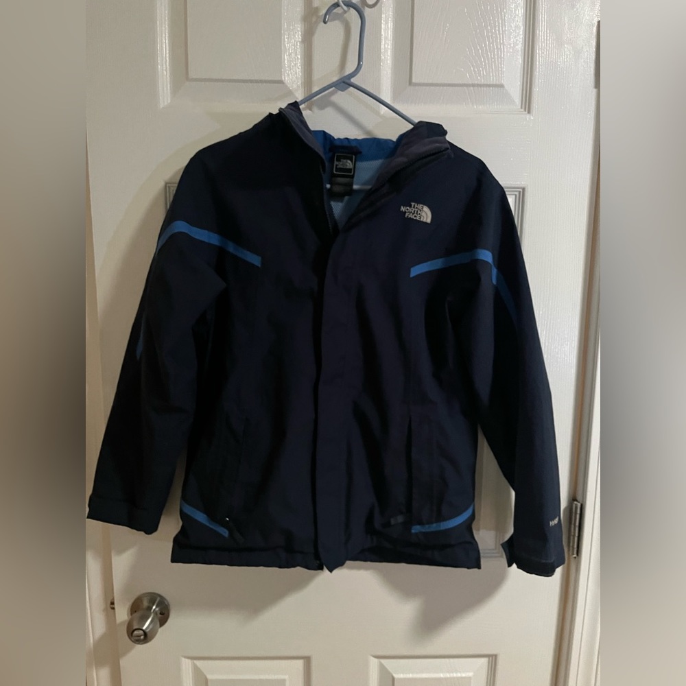 North Face Jacket. Gently used perfect condition..  Blue jacket with hood.